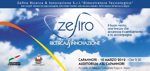 Sabato 10 marzo il convegno 'Zefiro' sul 'Dimostratore Tecnologico' all'Aeroporto di Capannori