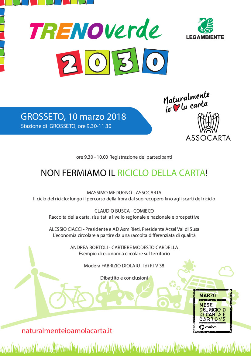 locandina tappa Grosseto Il 10 Marzo incontro su Riciclo ed Economia circolare a Grosseto