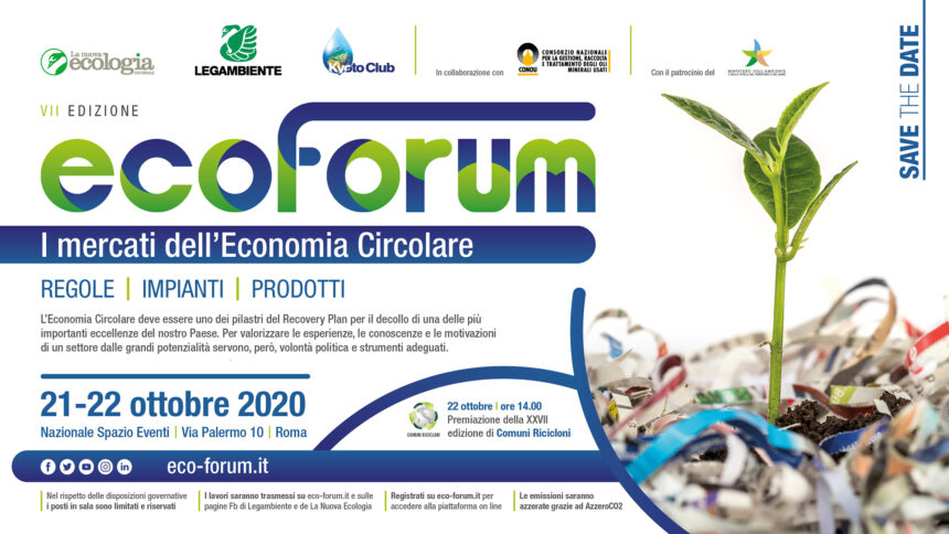 Ecoforum: l’economia circolare in Italia vale 88 miliardi e occupa 575mila lavoratori
