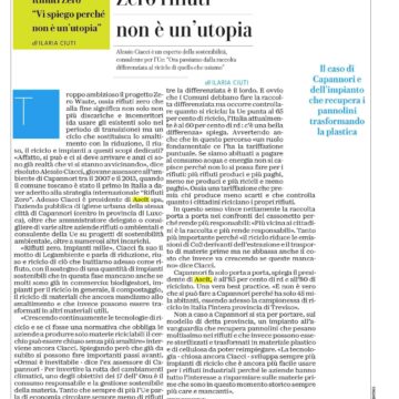 Repubblica intervista Alessio Ciacci su Rifiuti Zero