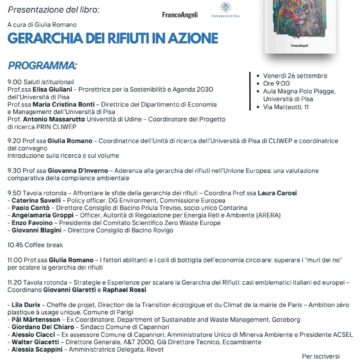 Convegno “Gerarchia dei Rifiuti in azione” all’Università di Pisa
